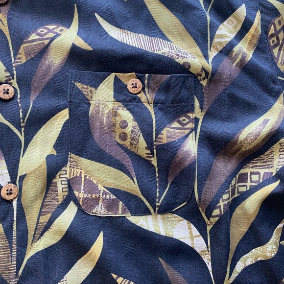 Joe Marlin Vintage Original Outfitters Hawaiian Polo Men’s Large Black And Green - Picture 4 of 6